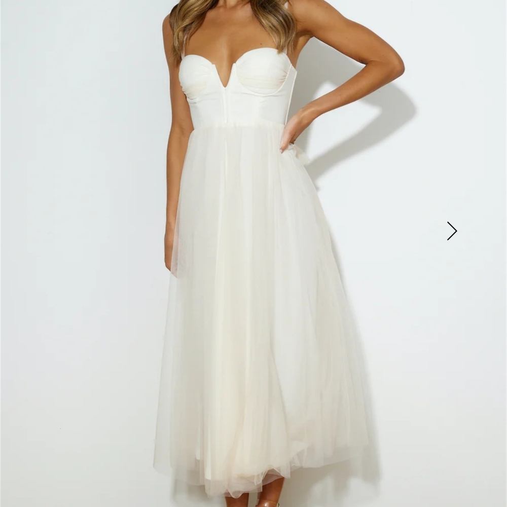 Hello Molly Ivory Tulle Midi Dress